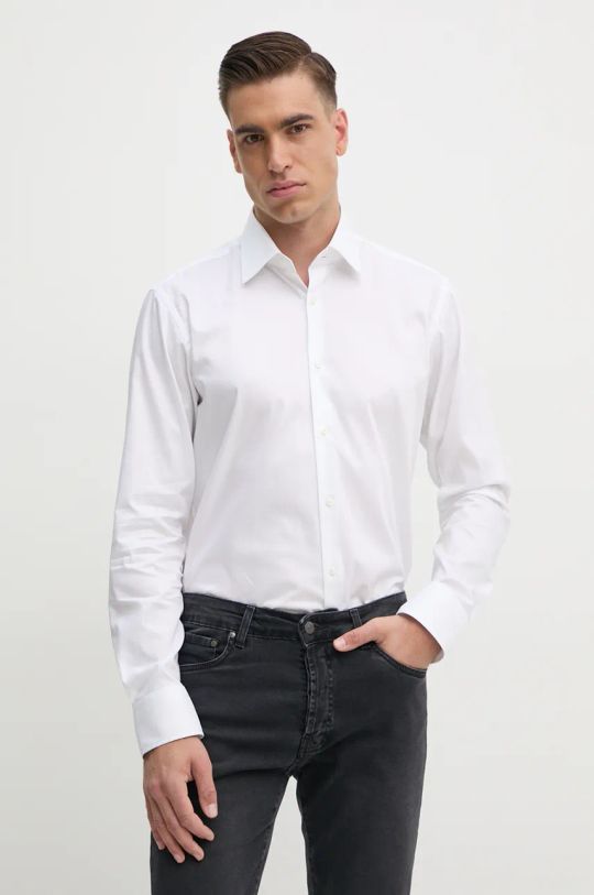 BOSS camicia in cotone semplice bianco 50479943