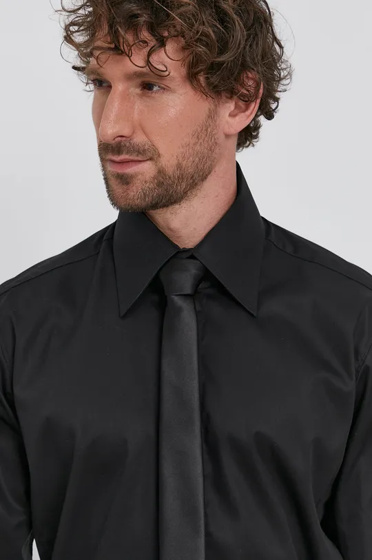 čierna Bavlnená košeľa Karl Lagerfeld Pánsky
