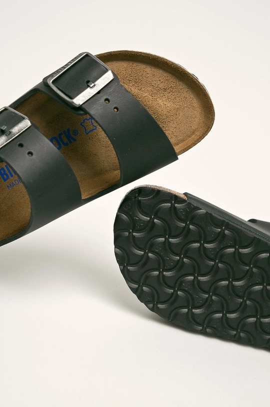 negru Birkenstock șlapi de piele Arizona