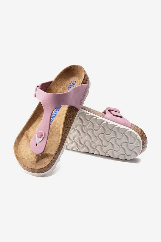 Birkenstock japonki nubukowe Gizeh różowy