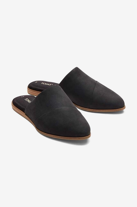 Παντόφλες σουέτ Toms Flat 10018987 μαύρο