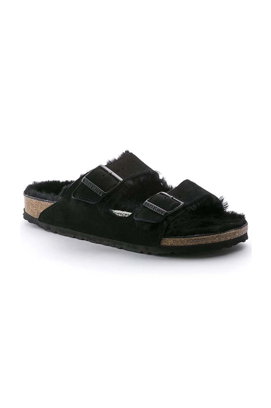 Замшевые тапочки Birkenstock Arizona Shearling чёрный