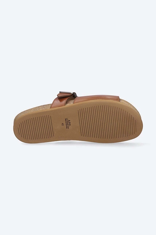 A.P.C. leather sliders Mules Gabriel brown