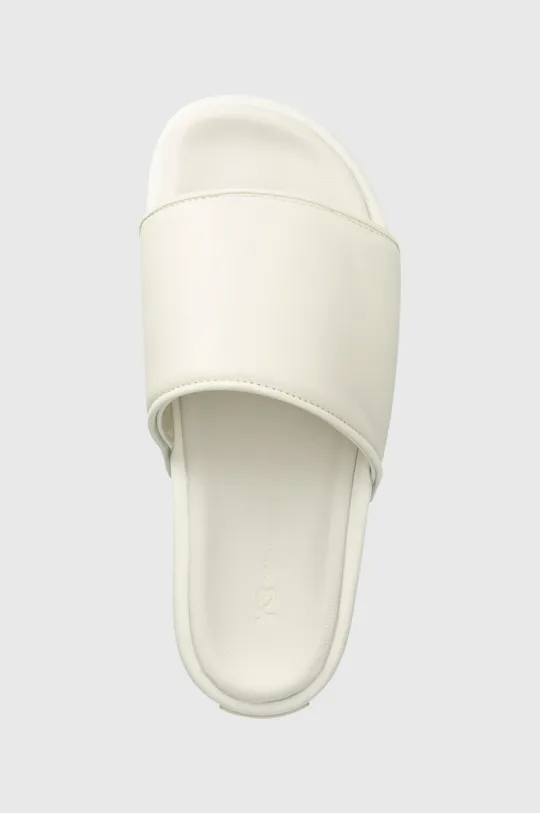 white adidas Originals leather sliders Y-3 Slide
