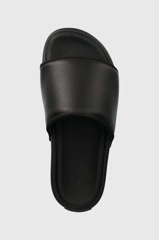 black adidas Originals leather sliders Y-3 Slide