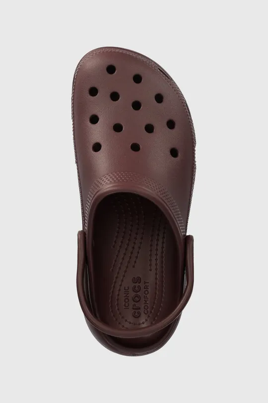 maroon Crocs sliders 206750