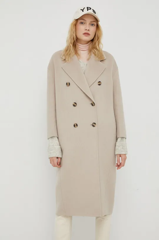 γκρί Μάλλινο παλτό American Vintage Γυναικεία