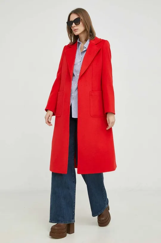 Μάλλινο παλτό MAX&Co. κόκκινο