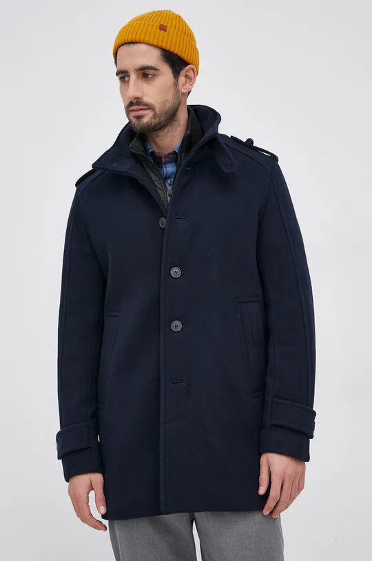 σκούρο μπλε Μάλλινο παλτό Selected Homme