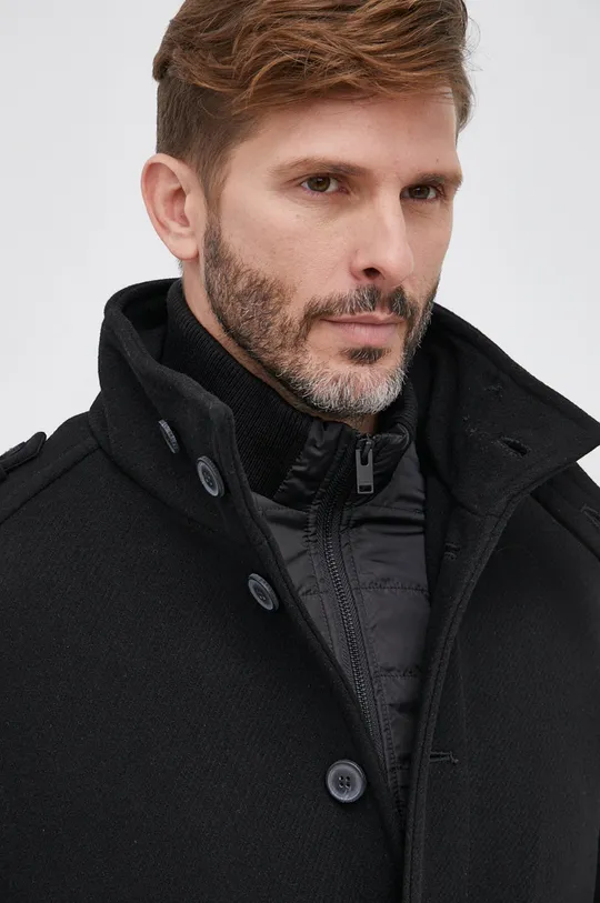μαύρο Μάλλινο παλτό Selected Homme