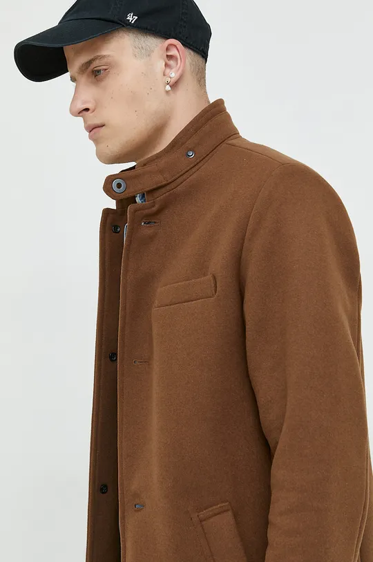 hnedá Kabát s prímesou vlny Premium by Jack&Jones