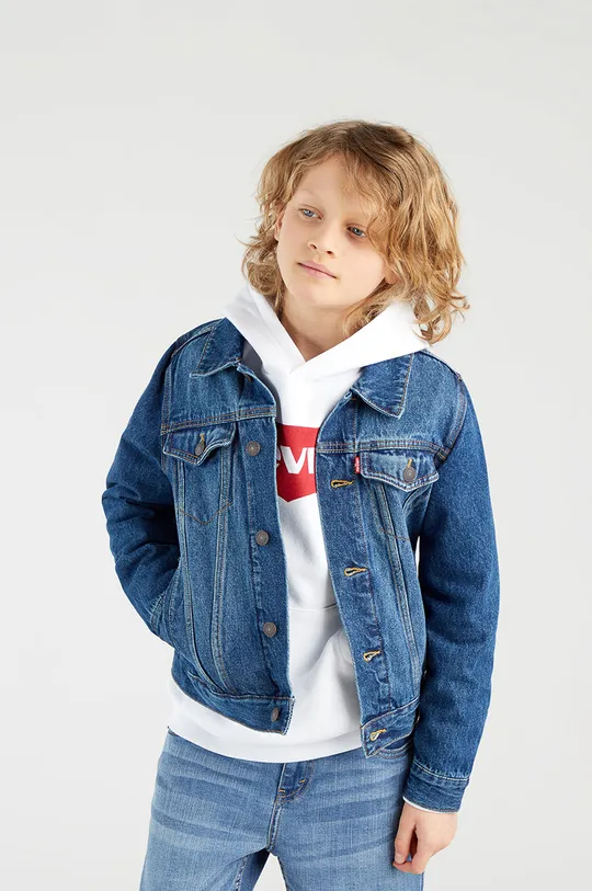modra Otroška jeans jakna Levi's Fantovski