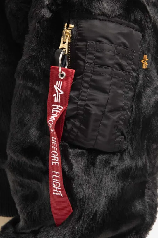 black Alpha Industries bomber jacket MA-1 OS Fur