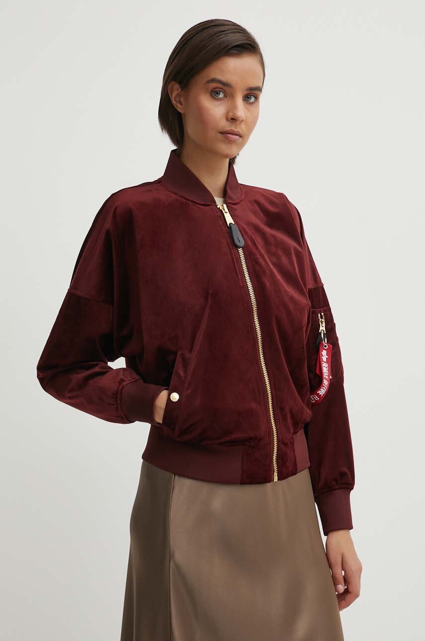 bordo Bomber jakna Alpha Industries MA-1 OS Velvet LW Wmn Ženski