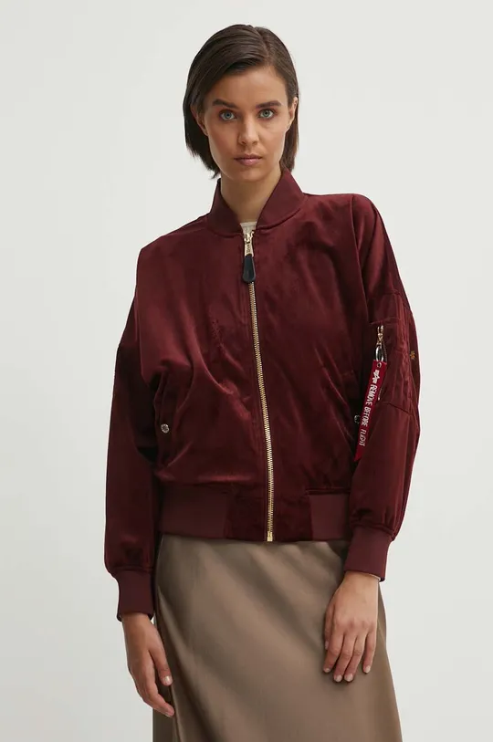 bordowy Alpha Industries kurtka bomber MA-1 OS Velvet