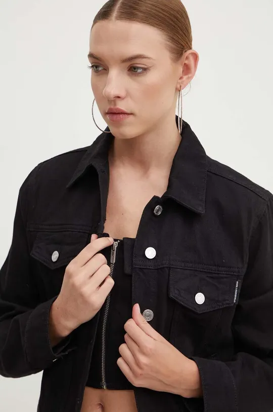 czarny Karl Lagerfeld kurtka jeansowa