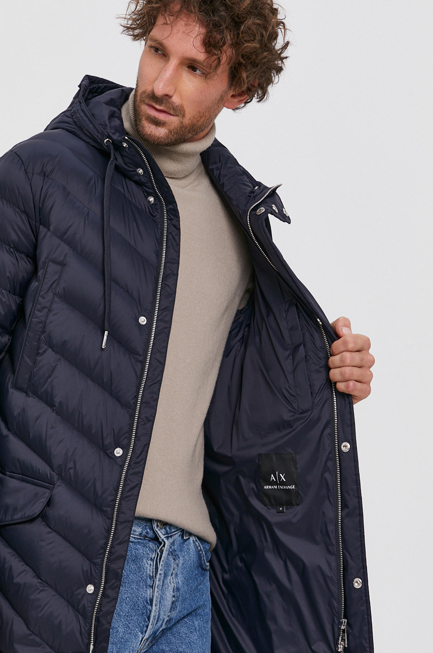 Пуховая куртка Armani Exchange мужская цвет синий зимняя | ANSWEAR.ua