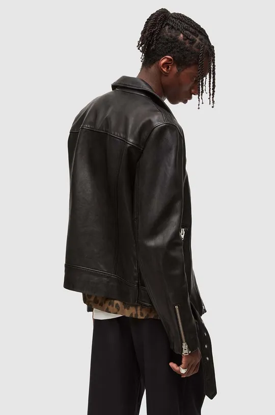μαύρο AllSaints - Δερμάτινο jacket