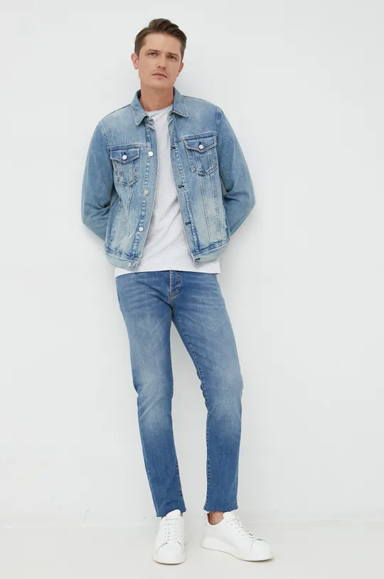 Armani Exchange kurtka jeansowa niebieski