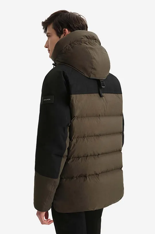 Péřová bunda Woolrich Male Mixed Media Teton Jacket CFWOOU0525MRUT172 zelená