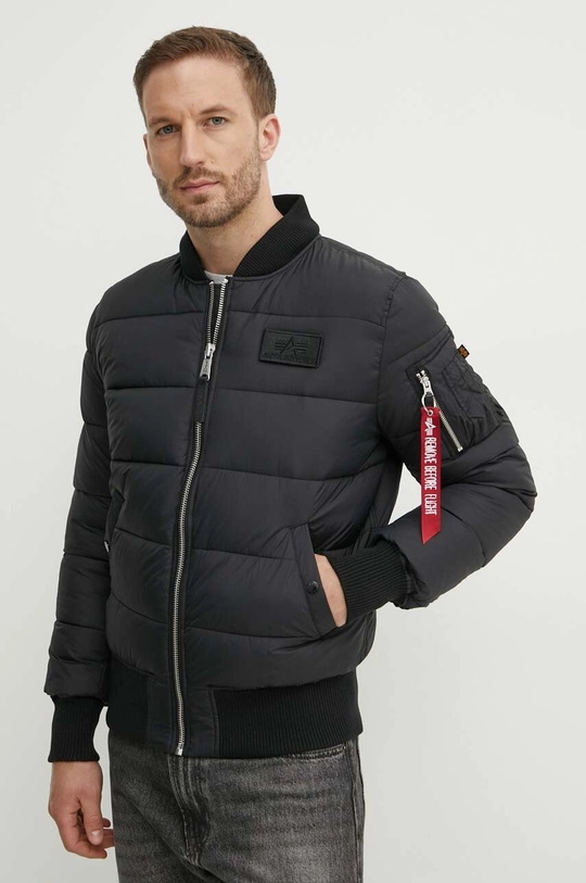 fekete Alpha Industries rövid kabát MA-1 ZH Back Print Puffer FD