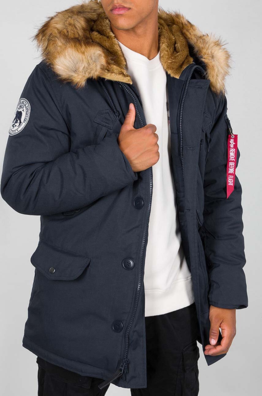 μπλε Μπουφάν Alpha Industries Polar Jacket Ανδρικά