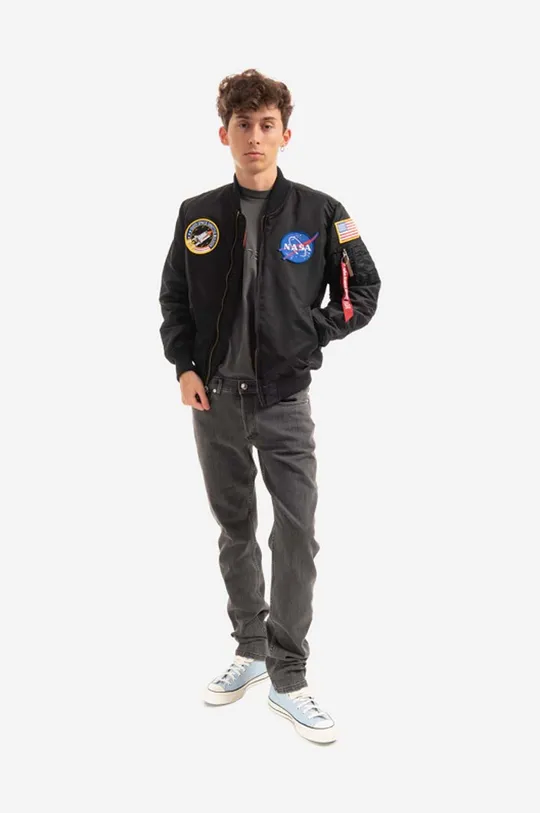 Куртка-бомбер Alpha Industries MA-1 NASA чорний