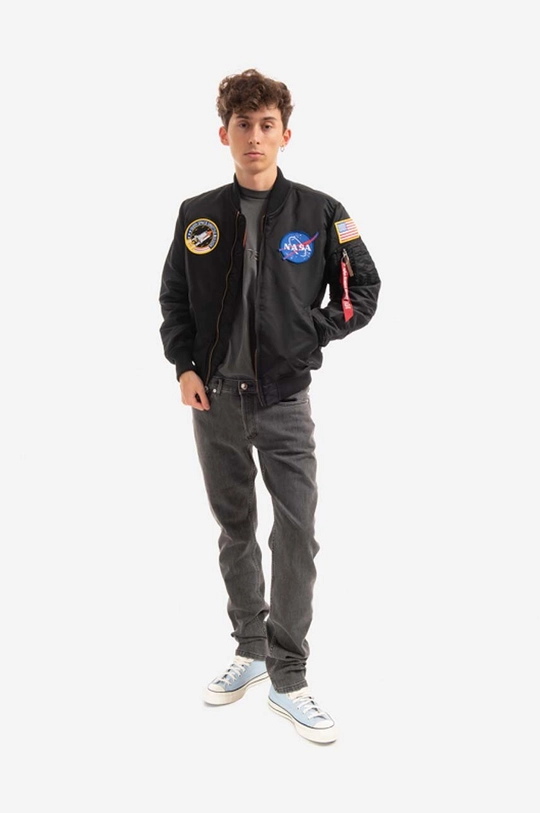 Bunda Alpha Industries MA-1 NASA 166107 03 čierna