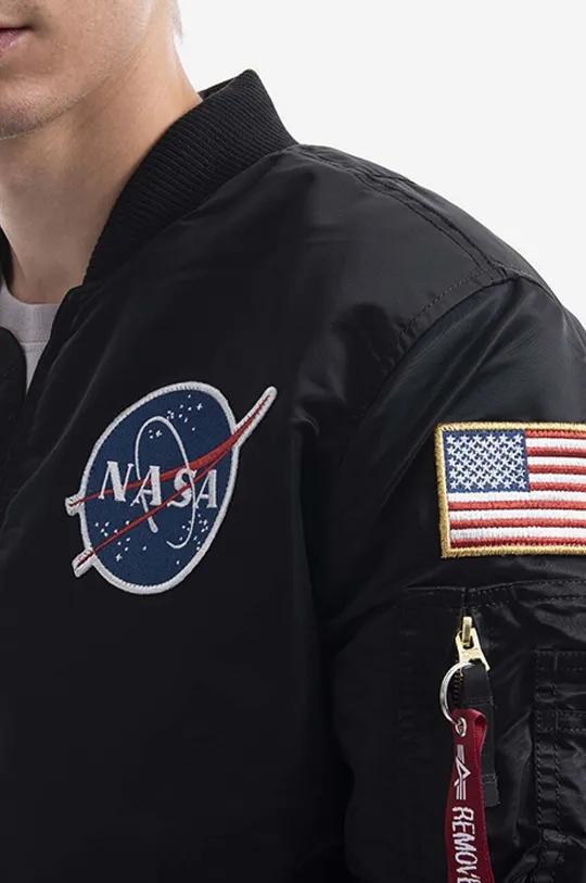 black Alpha Industries bomber jacket MA-1 VF NASA LP