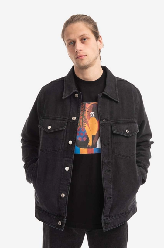 crna Jakna Wood Wood Ivan Denim Jacket Muški