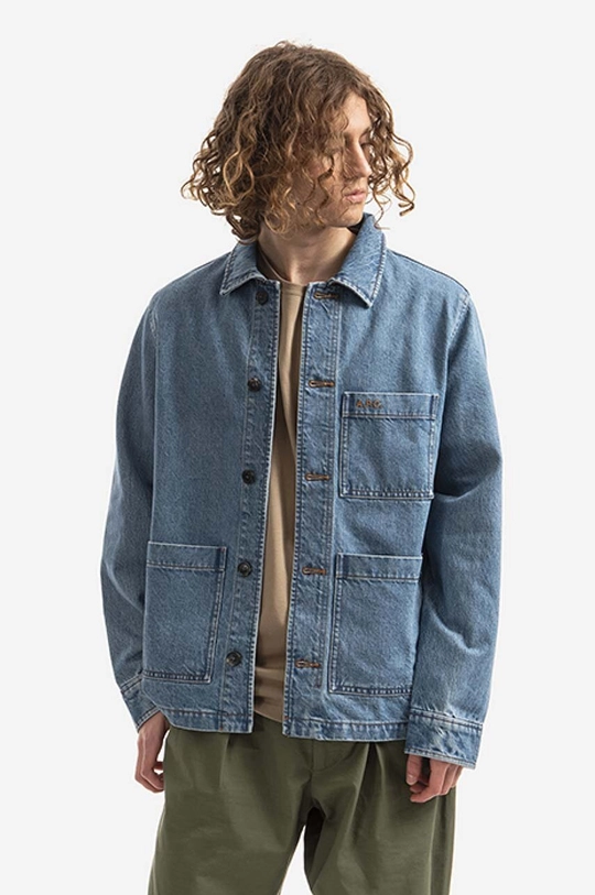 blue A.P.C. cotton denim jacket A.P.C. Nathanael COEVP-H02609 INDIGO Men’s