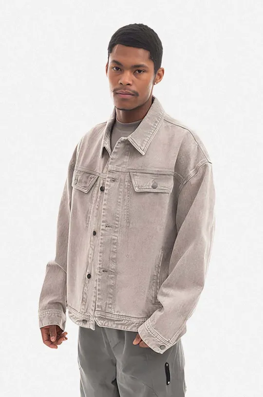 sivá Bavlnená rifľová bunda A-COLD-WALL* Overdye Denim Jacket ACWMH023 LIGHT GREY Pánsky