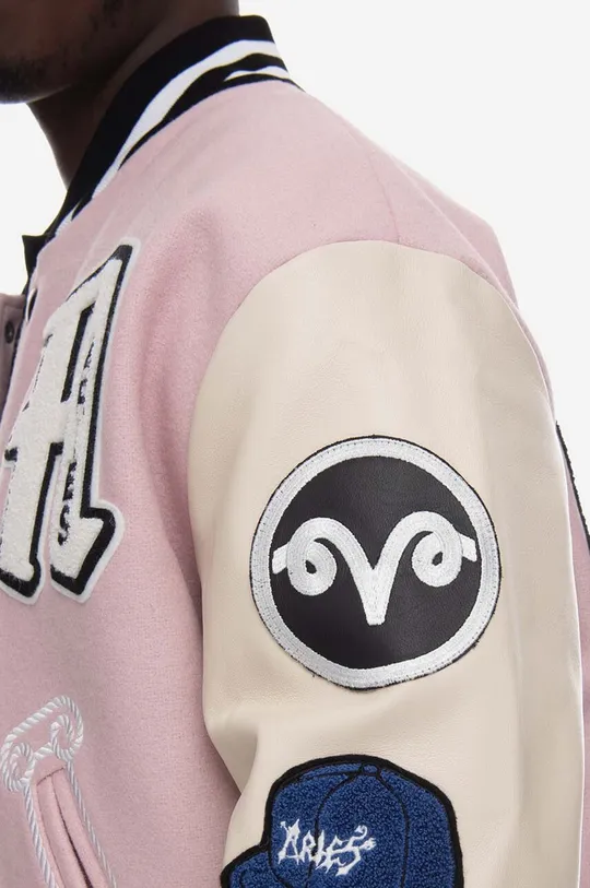 růžová Bomber bunda Aries Varsity Jacket