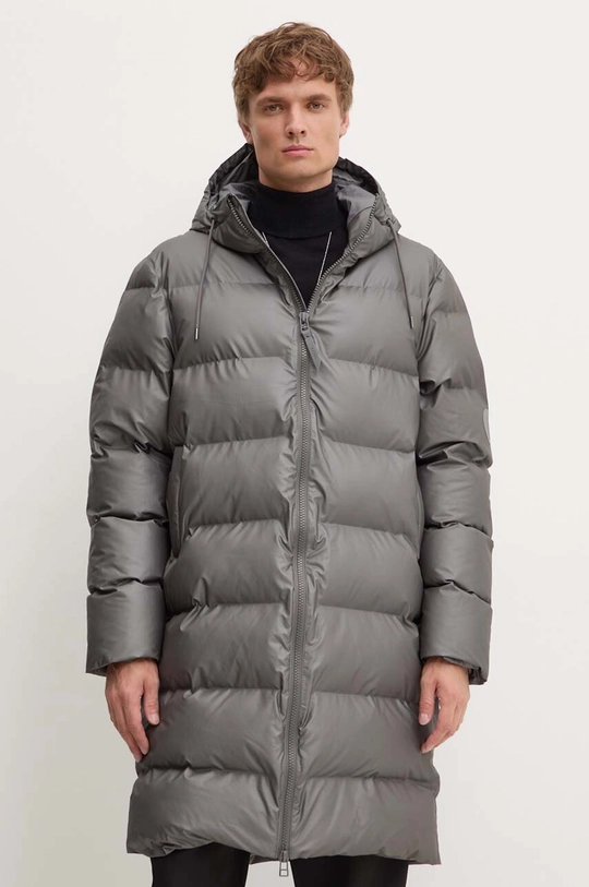 szary Rains kurtka Long Puffer Jacket 1507 Męski