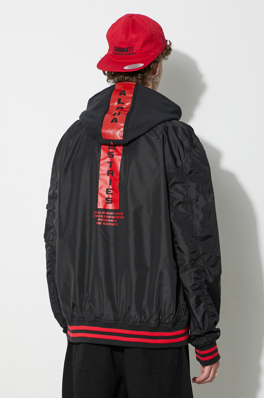 Alpha Industries Veste Bomber Pour Homme, Noir, S