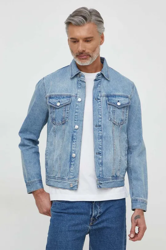 niebieski Armani Exchange kurtka jeansowa Męski