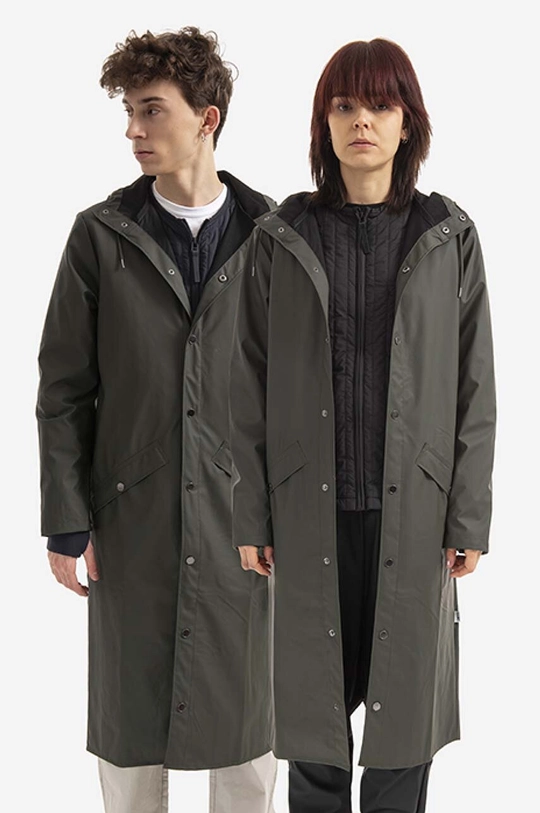 zelena Kišna jakna Rains Longer Jacket Unisex