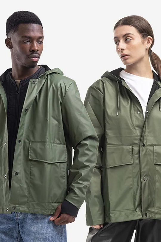 green Rains rain jacket Short Hooded Coat Unisex