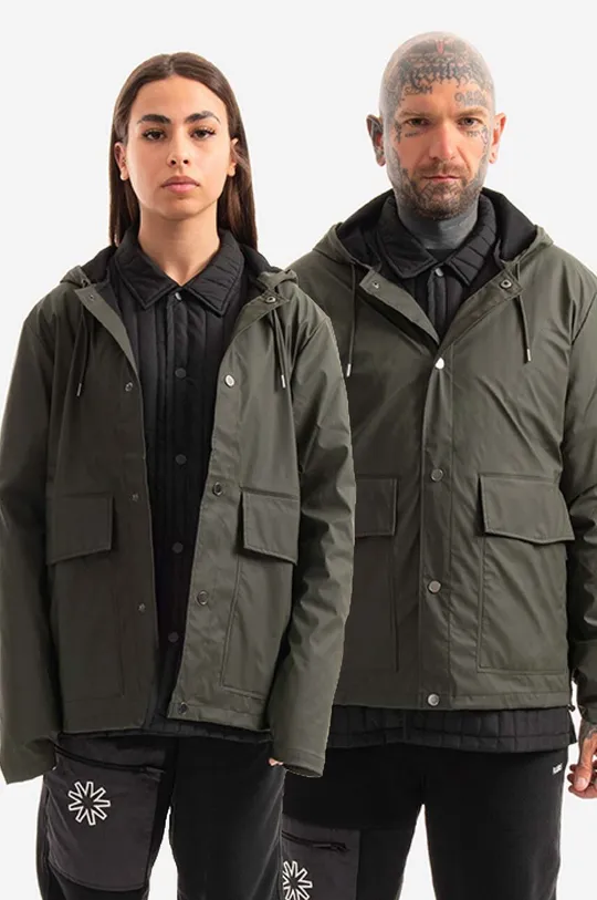 green Rains rain jacket Short Hooded Coat Unisex