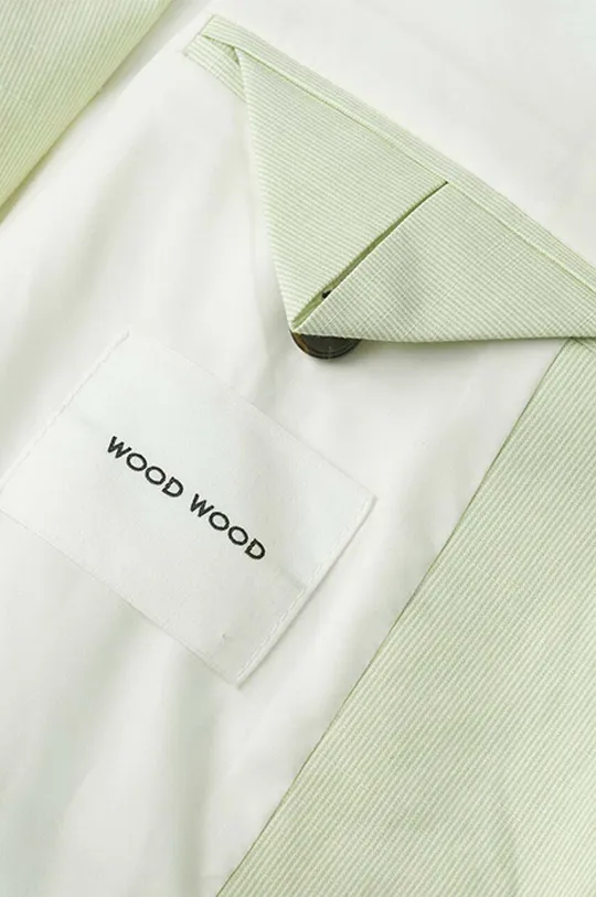 Сако с лен Wood Wood Madeleine Mini Stripe Blazer 12211201-5291 PASTEL GREEN Жіночий