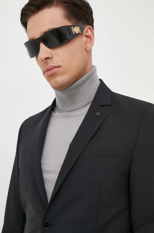 чёрный Шерстяной пиджак Karl Lagerfeld