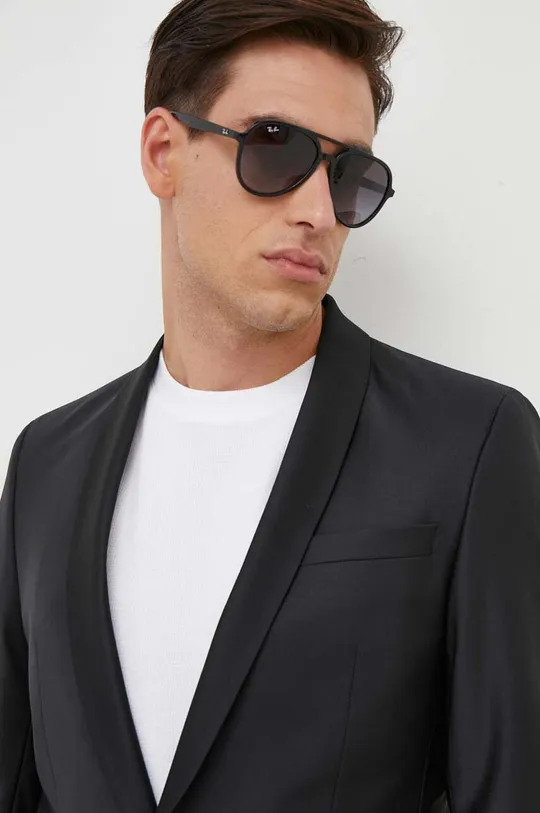 fekete Karl Lagerfeld gyapjú kabát