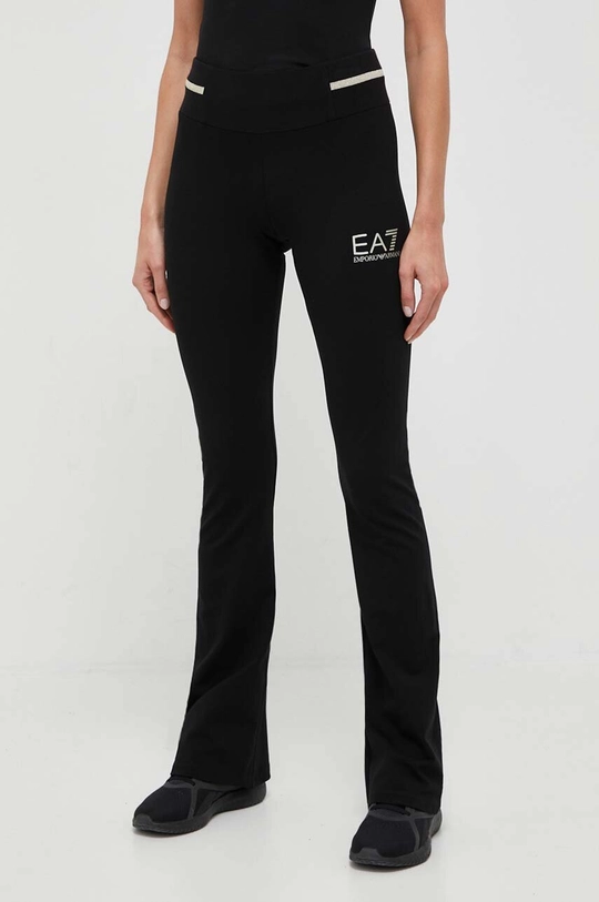 czarny EA7 Emporio Armani legginsy Damski