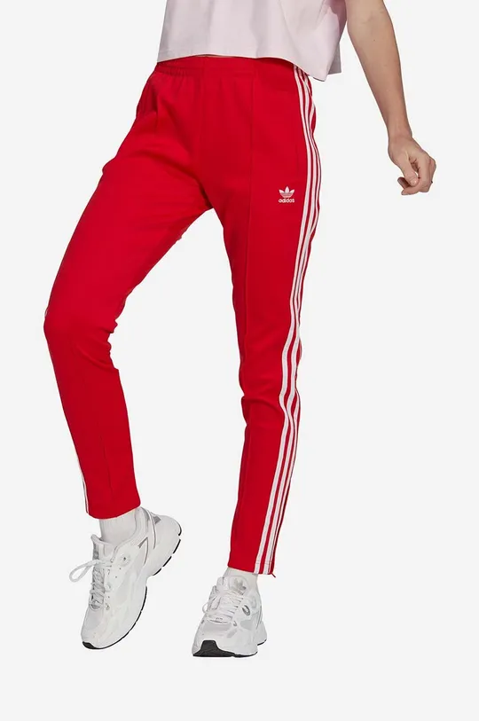 czerwony adidas spodnie dresowe SST Pants PB IB5917 Damski