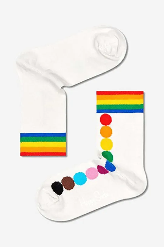 λευκό Παιδικές κάλτσες Happy Socks Pride Dot Παιδικά