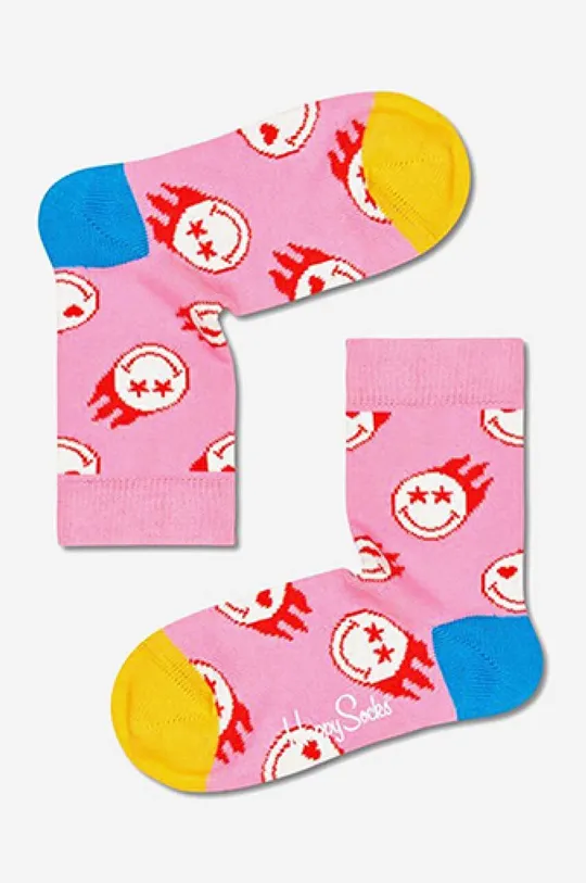 roza Dječje čarape Happy Socks Flaming SmileyWorld Dječji