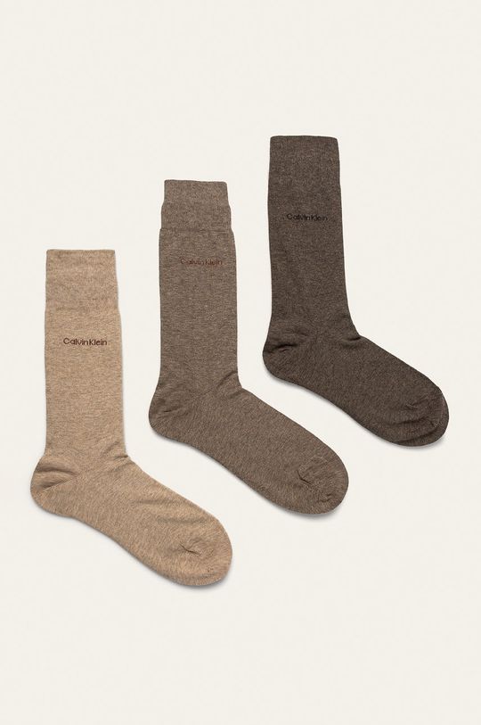 kávová Calvin Klein - Ponožky (3-pack) Pánský