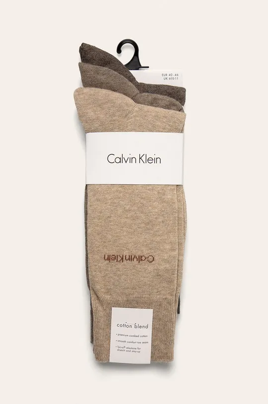 Calvin Klein - Ponožky (3-pak) hnedá