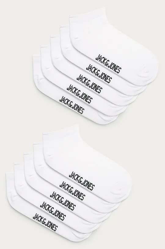 biela Jack & Jones - Členkové ponožky (10-pak) Pánsky