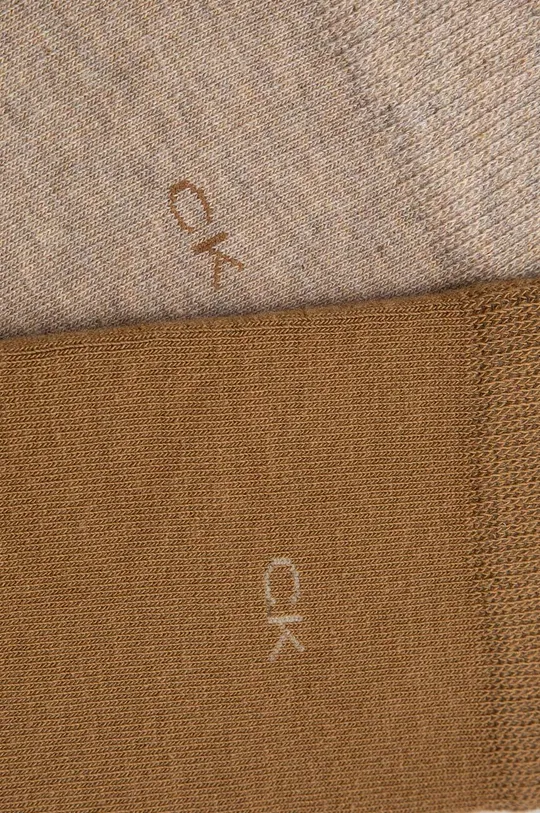 Čarape Calvin Klein 2-pack smeđa